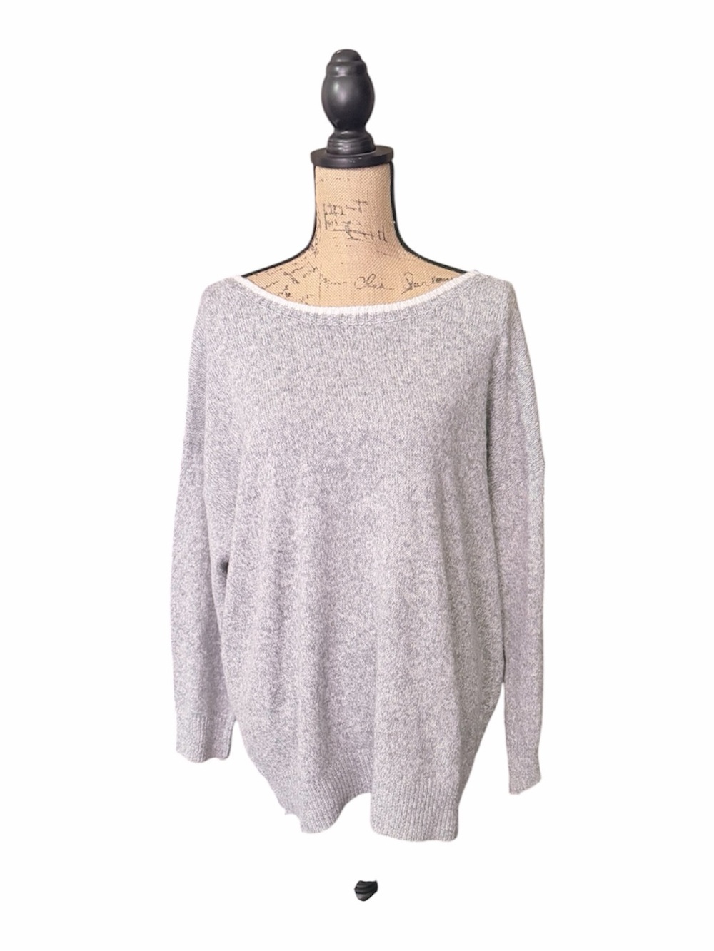 BloomChic Soft Gray Scoop Neck Sweater